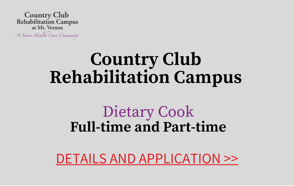 Country Club Rehabilitation Campus Dietary Cook Full-time and Part-time Details and Application