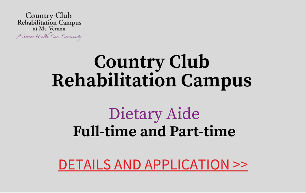 Country Club Rehabilitation Campus Dietary Aide Full-time and Part-time Details and Application