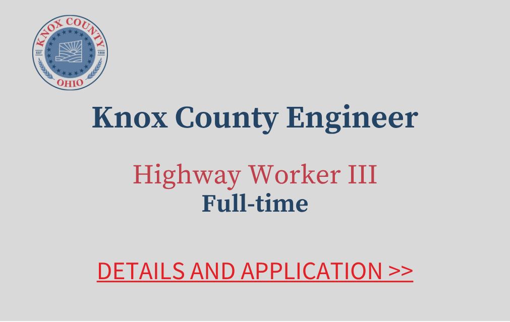 Knox County Engineer Highway Worker 3 Full time Details and Application