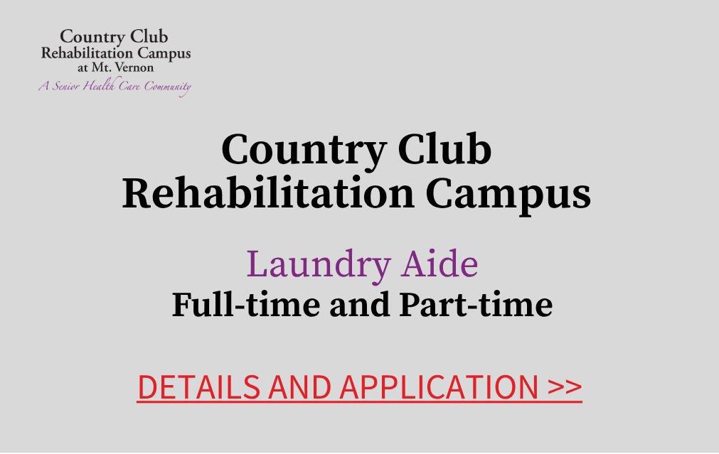 County Club Rehabilitation Campus Laundry Aide Full time and Part time Details and Application