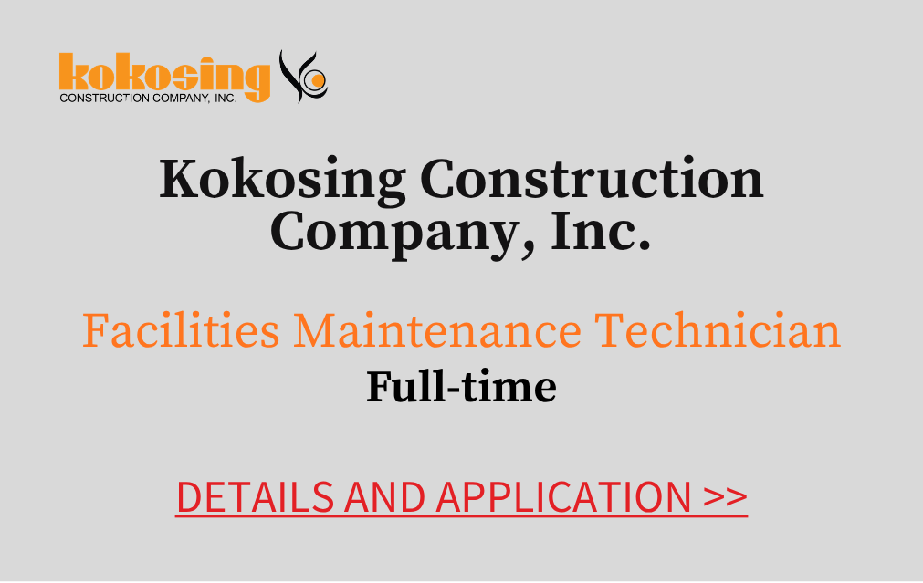 Kokosing Construction Company Incorporated Facilities Maintenance Technician Full time Details and Application