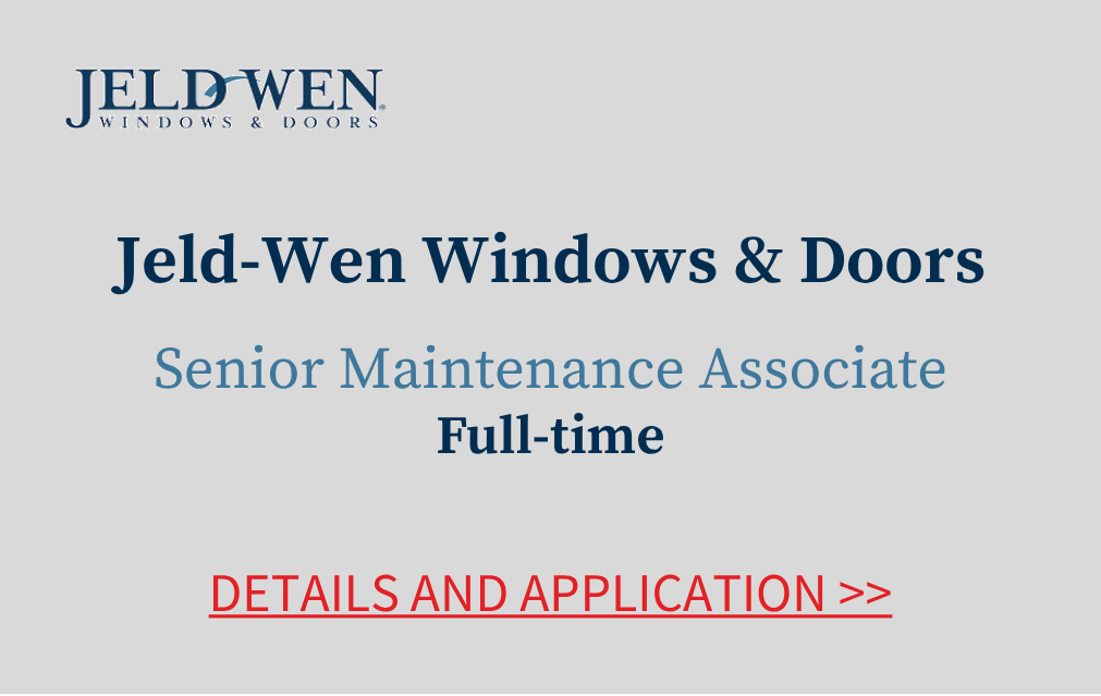 Jeld Wen Windows and Doors Senior Maintenance Associate Full-time Details and Application
