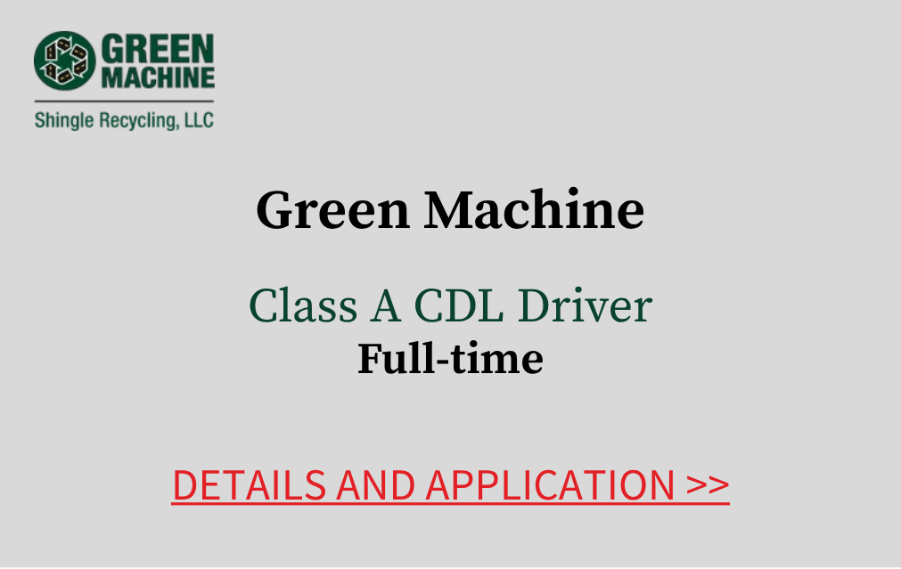Green Machine Class A CDL Driver Full-time Details and Application