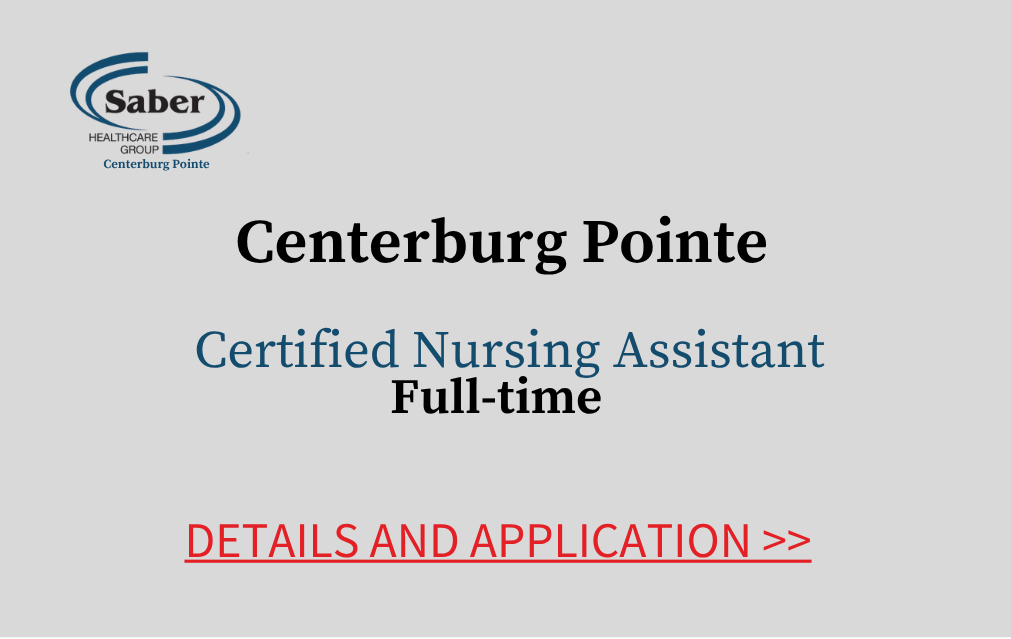Centerburg Pointe Certified Nursing Assistant Full-time Details and Application