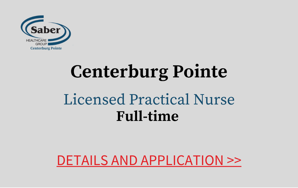 Centerburg Pointe Licensed Practical Nurse Full-time Details and Application