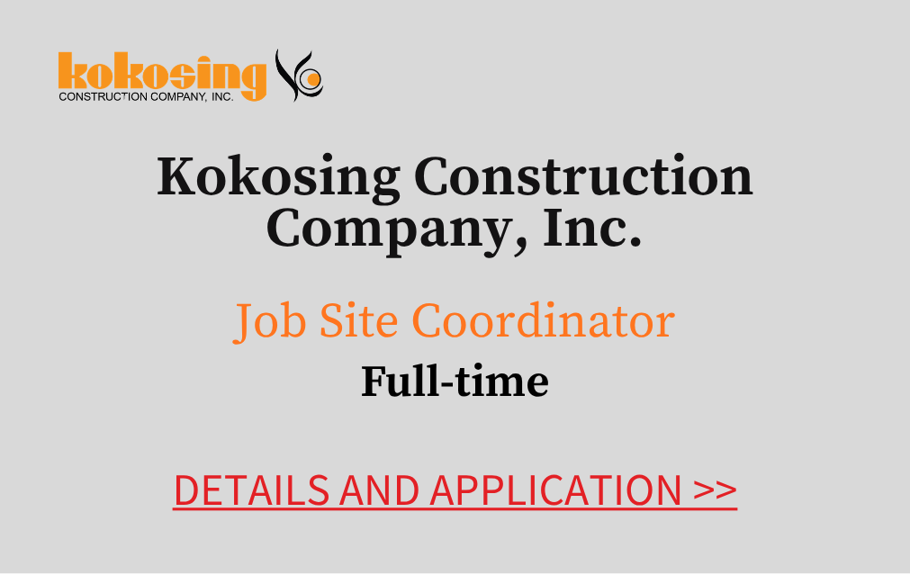 Kokosing Construction Company Incorporated Job Site Coordinator Full time Details and Application