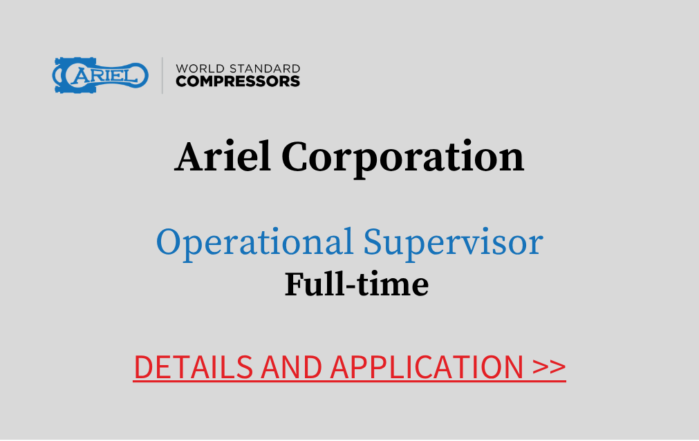 Ariel Corporation Operational Supervisor Full time Details and Application