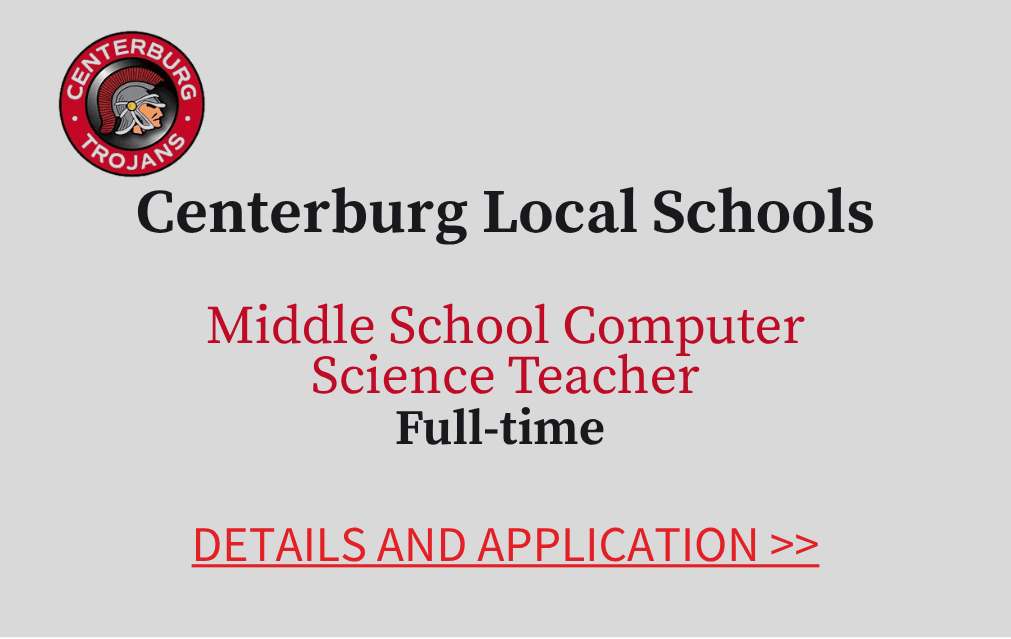 Centerburg Local Schools Middle School Computer Science Teacher Full time Details and Application