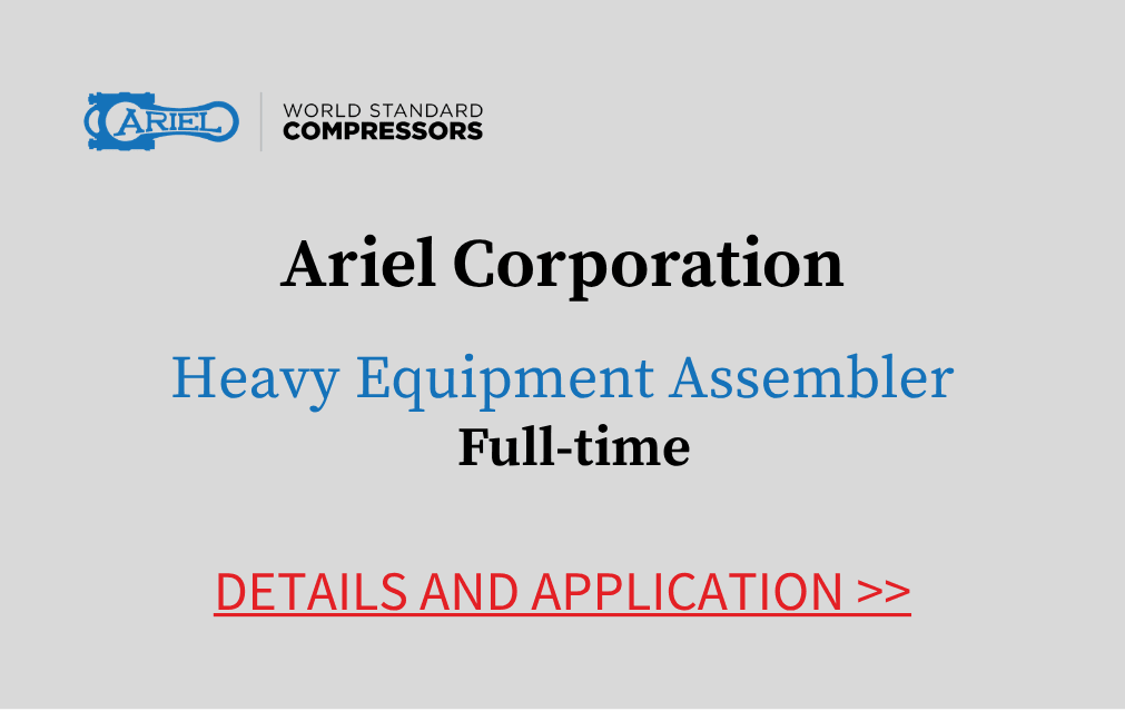 Ariel Corporation Heavy Equipment Assembler Full time Details and application