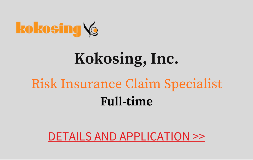 Kokosing Incorporated Risk Insurance Claim Specialist Full time Details and application