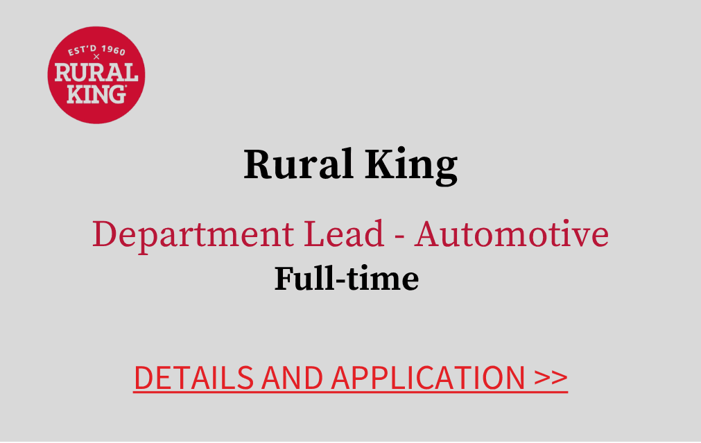 Rural King Department Lead Automotive Full time Details and application