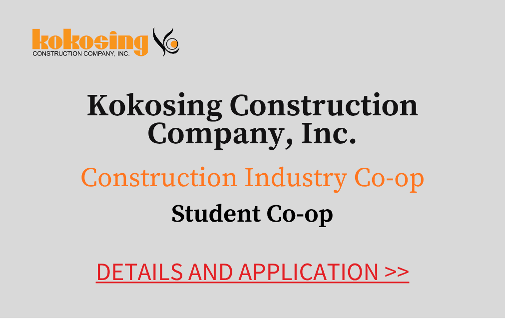 Kokosing Construction Company Inc. Construction Industry Co-op Student Co-op Details and application