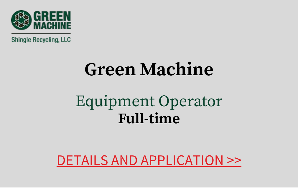 Green Machine Equipment Operator Full time Details and application