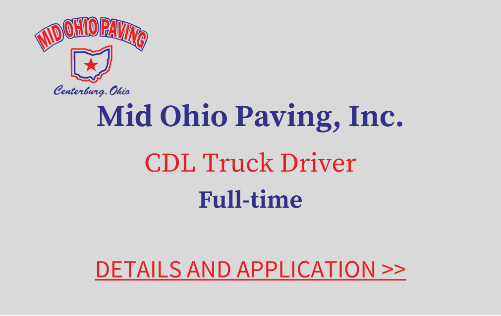 Mid Ohio Paving, Inc. CDL Truck Driver Full time Details and application