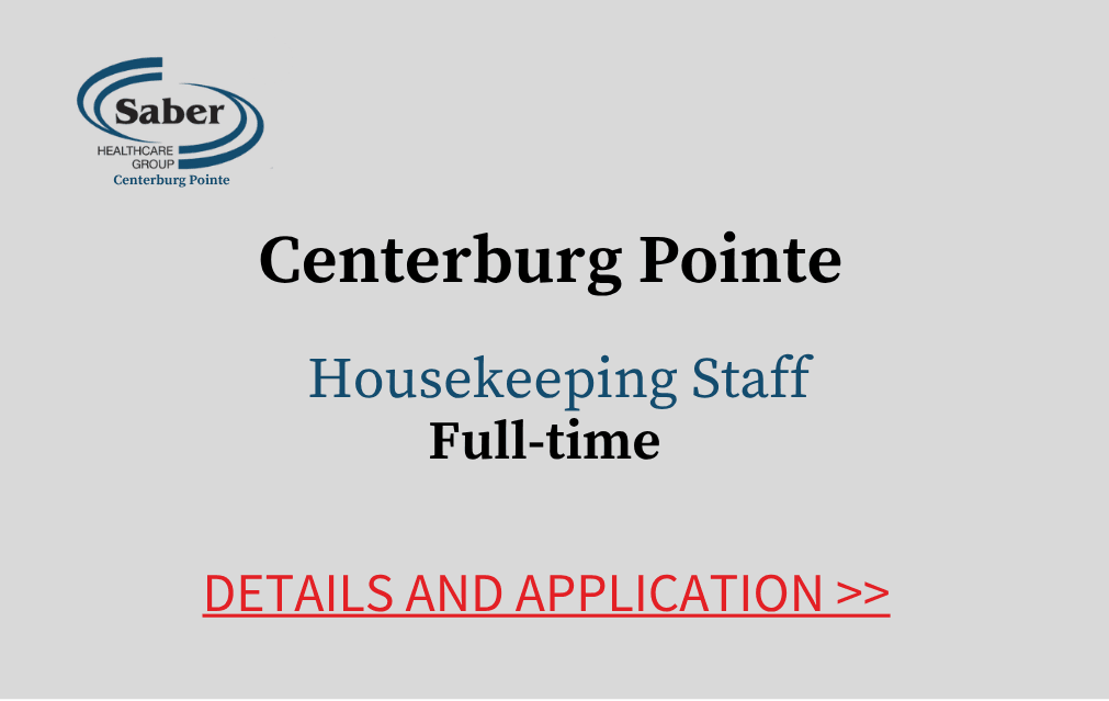 Centerburg Pointe Housekeeping Staff Full-time Details and application