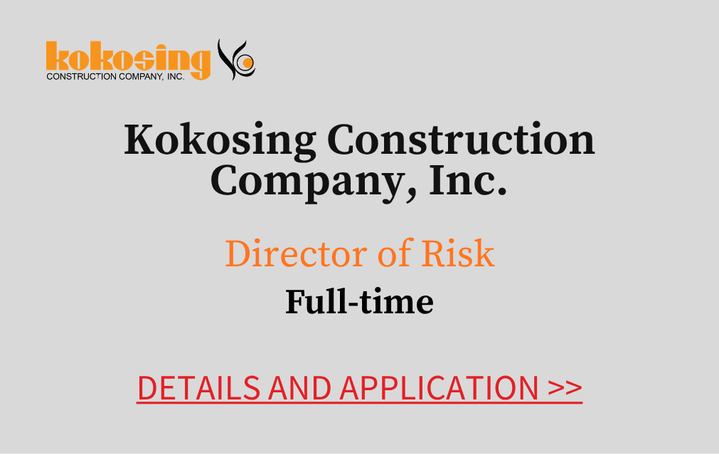 Kokosing Construction Company, Inc Director of Risk Full time Details and application