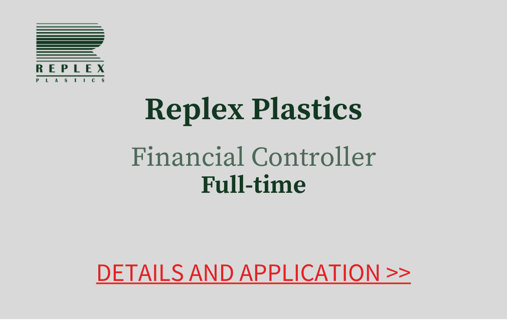 Replex Plastics Financial Controller Full time Details and application