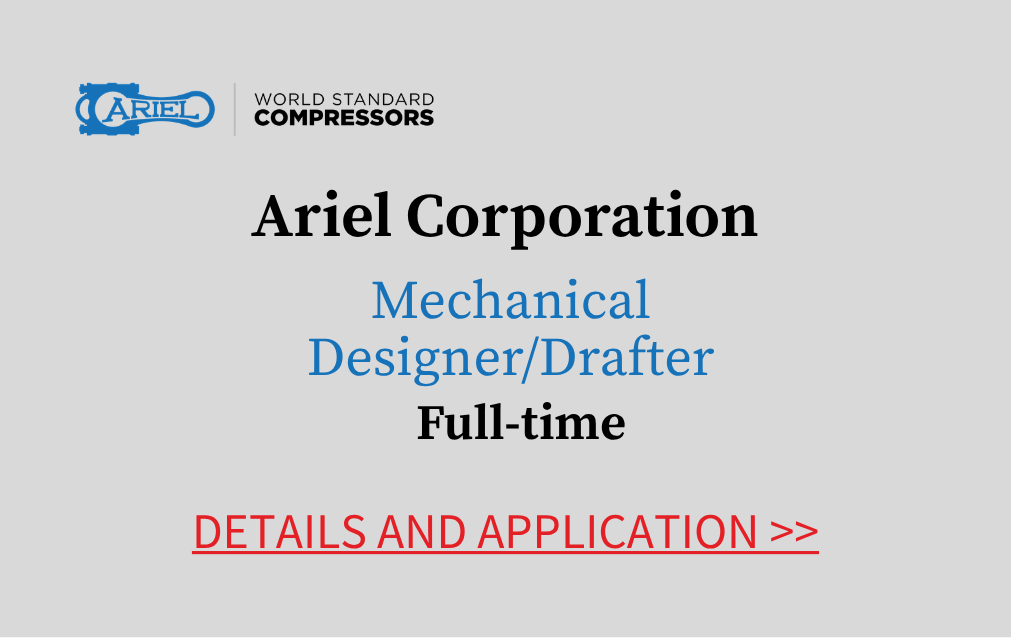 Ariel Corporation Mechanical Designer/Drafter Full time Details and application