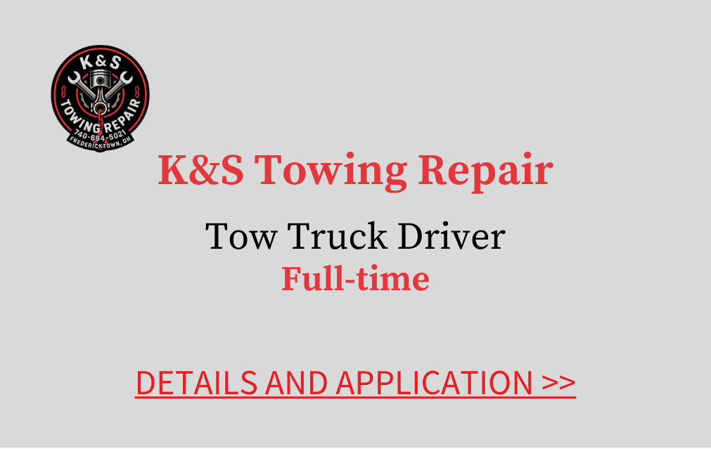 K&S Towing Repair Tow Truck Driver Full time Details and Application