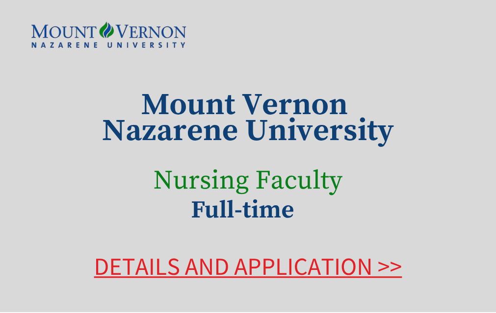 Mount Vernon Nazarene University Nursing Faculty Full time Details and application