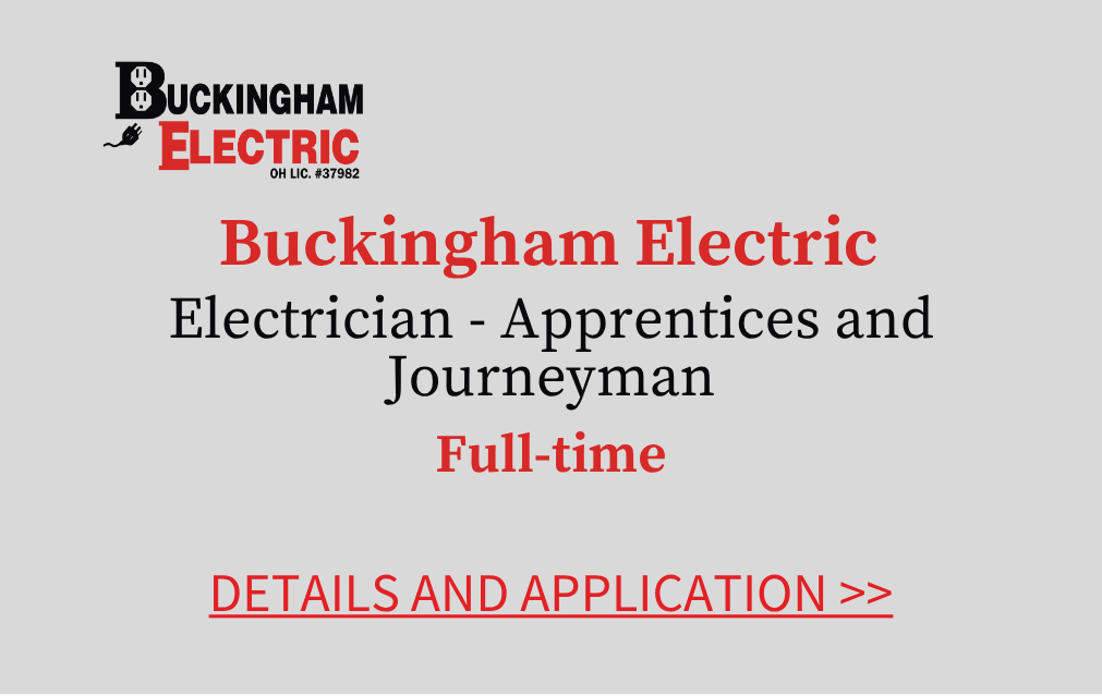 Buckingham Electric Electrician Apprentice/Journeyman Full time Details and application